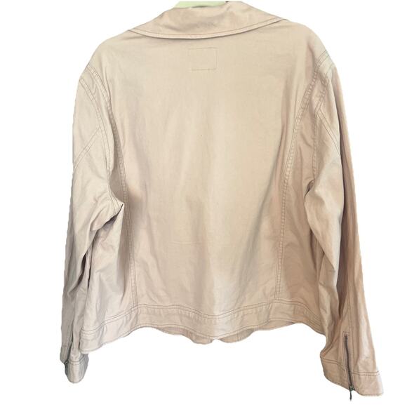 Old Navy Moto Jacket Women's 2XL Abalone Pink Denim Stretch Grunge Whimsygoth - Picture 2 of 11